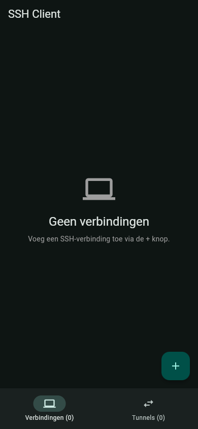SSH Client — verbindingen overzicht